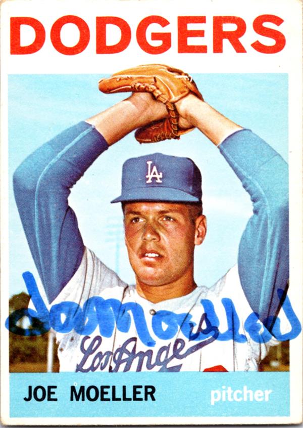 781023 Joe Moeller Autographed Baseball Card - Los Angeles Dodgers 1964 Topps No.549