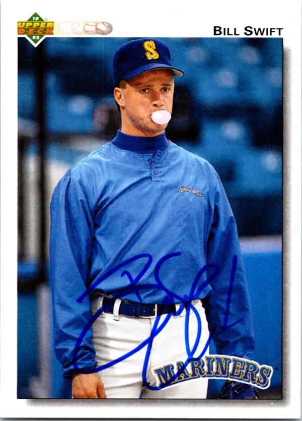 781232 Bill Swift Autographed Baseball Card - Seattle Mariners 1992 Upper Deck No.620
