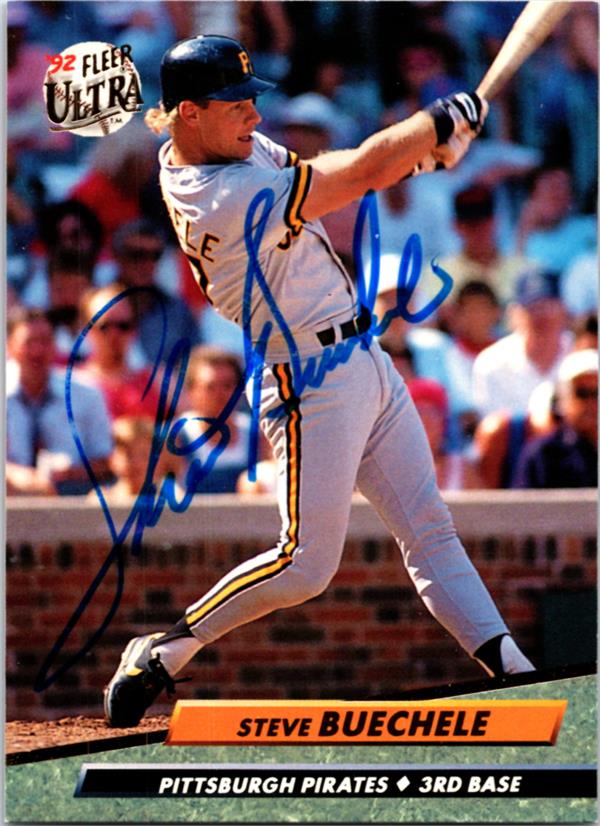 781284 Steve Buechele Autographed Baseball Card - Pittsburgh Pirates 1992 Fleer Ultra No.252