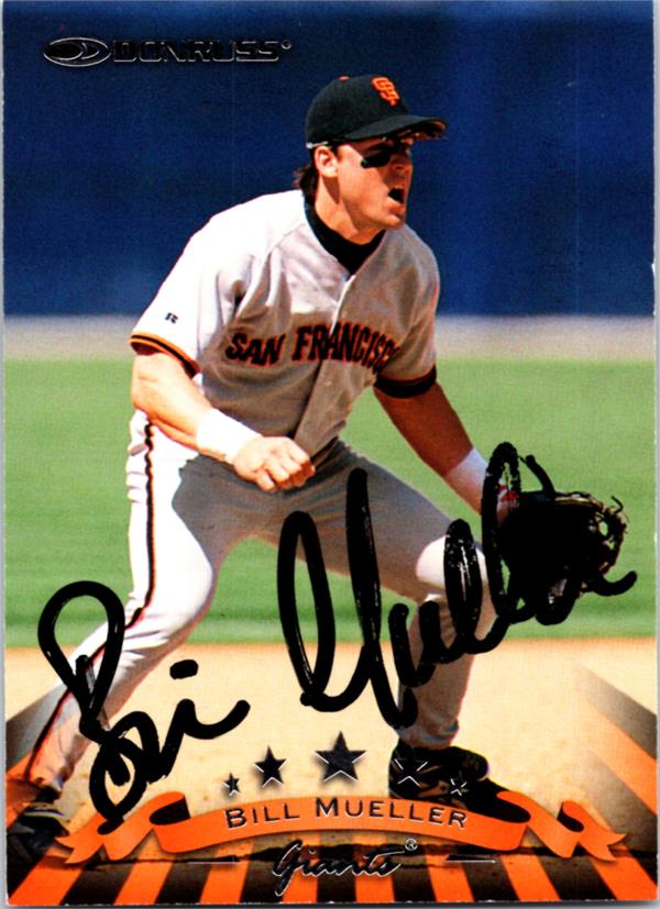 781328 Bill Mueller Signed Baseball Card - San Francisco Giants 1998 Donruss No.129