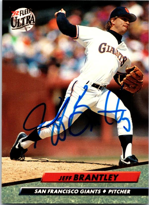 781333 Jeff Brantley Autographed Baseball Card - San Francisco Giants 1992 Fleer Ultra No.285