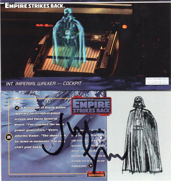 Julian Glover Autographed Trading Card - General Maximilian Veers At At Commander Star Wars Empire Strikes Back 1995 Topps Wide Vision No.28 on Back