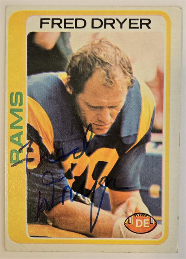 794685 Fred Dryer Autographed Football Card - Los Angeles Rams, Hunter, SC 1978 Topps No.366