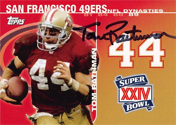 794710 Tom Rathman Autographed Football Card - San Francisco 49ers 2008 Topps No.Dyntr Dynasties Super Bowl XXIV