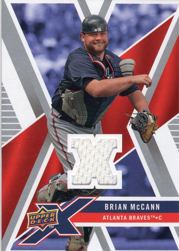 794968 Brian Mccann Player Worn Jersey Patch Baseball Card - Atlanta Braves 2008 Upper Deck X No.UDXMBM