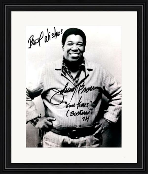 736505 Johnny Brown Autographed 8 x 10 in. Photo - Good Times, Bookman No.1 Matted & Framed -  Autograph Warehouse