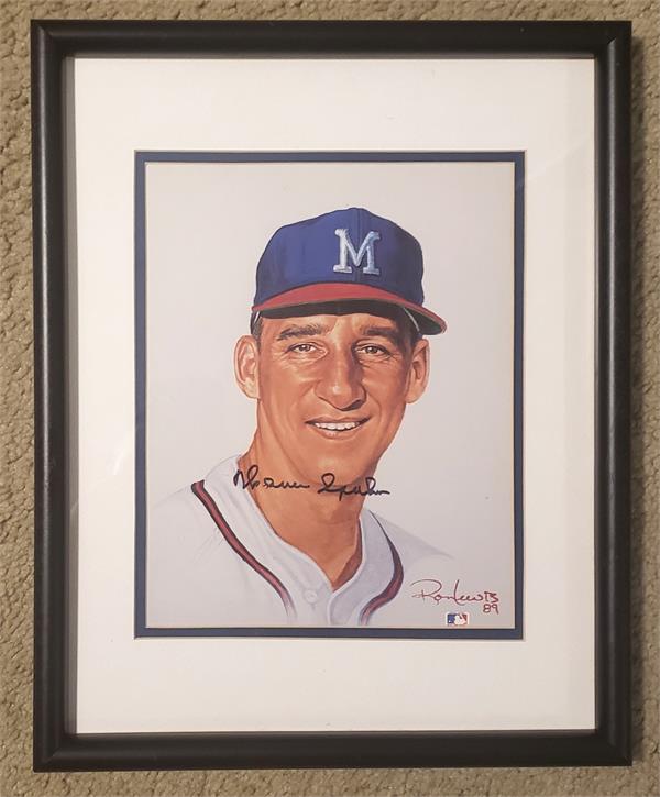 780184 Warren Spahn Autographed 8 x 10 in. Photo - Matted Framed - Milwaukee Braves Hall of Famer Ron Lewis Image