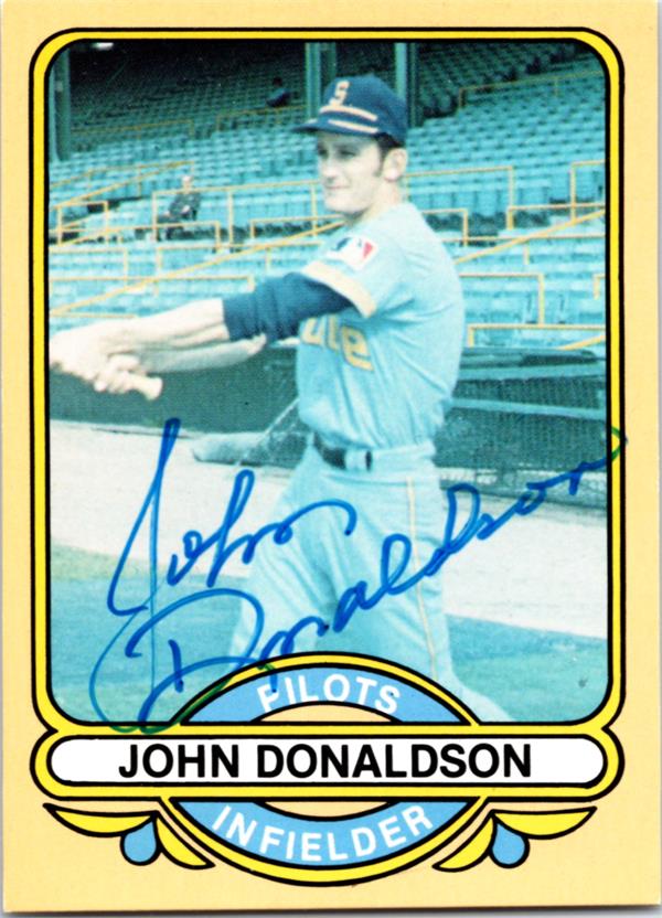 769245 John Donaldson Autographed Baseball Card - Seattle Pilots 1982 Renata Galasso No.32