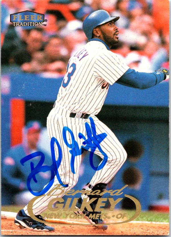 769364 Bernard Gilkey Autographed Baseball Card -   York Mets 1998 Fleer Tradition No.537