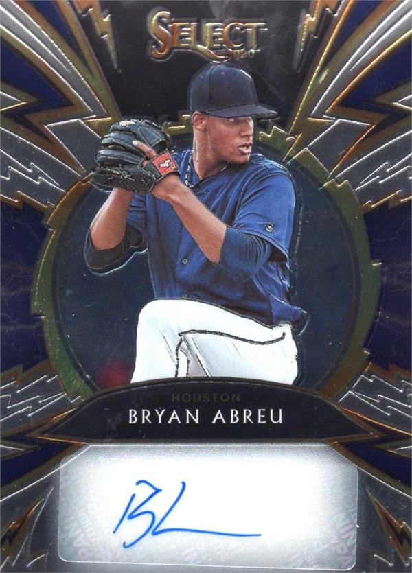 769411 Bryan Abreu Autographed Baseball Card - Houston Astros 2020 Panini Select No.SSBA LE 103 & 199