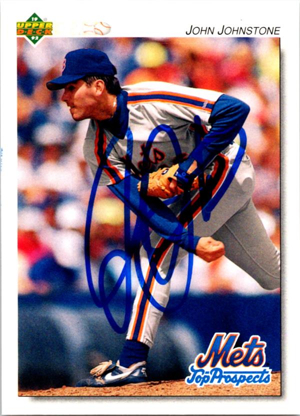 769571 John Johnstone Autographed Baseball Card -   York Mets 1992 Upper Deck No.310
