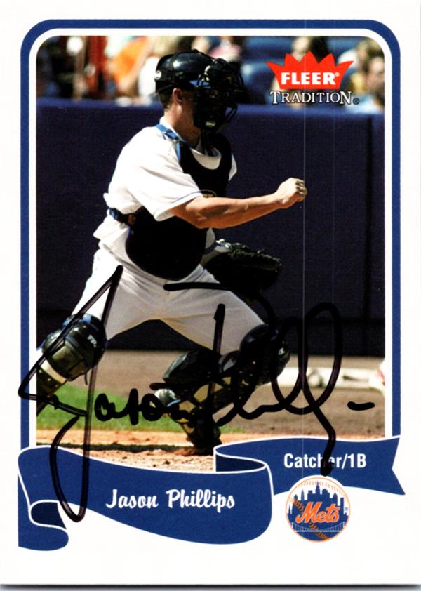 769646 Jason Phillips Autographed Baseball Card -   York Mets 2004 Fleer Tradition No.263