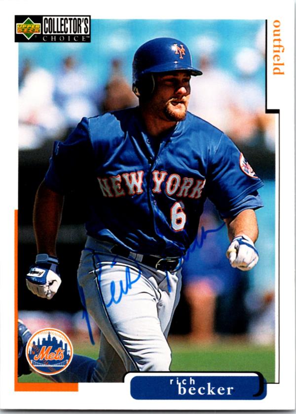 781480 Rich Becker Autographed Baseball Card -   York Mets 1998 Upper Deck No.439