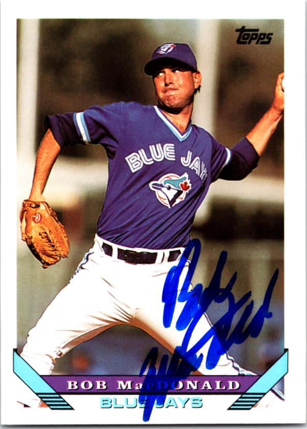 781509 Bob Macdonald Autographed Baseball Card - Toronto Blue Jays 1993 Topps No.427