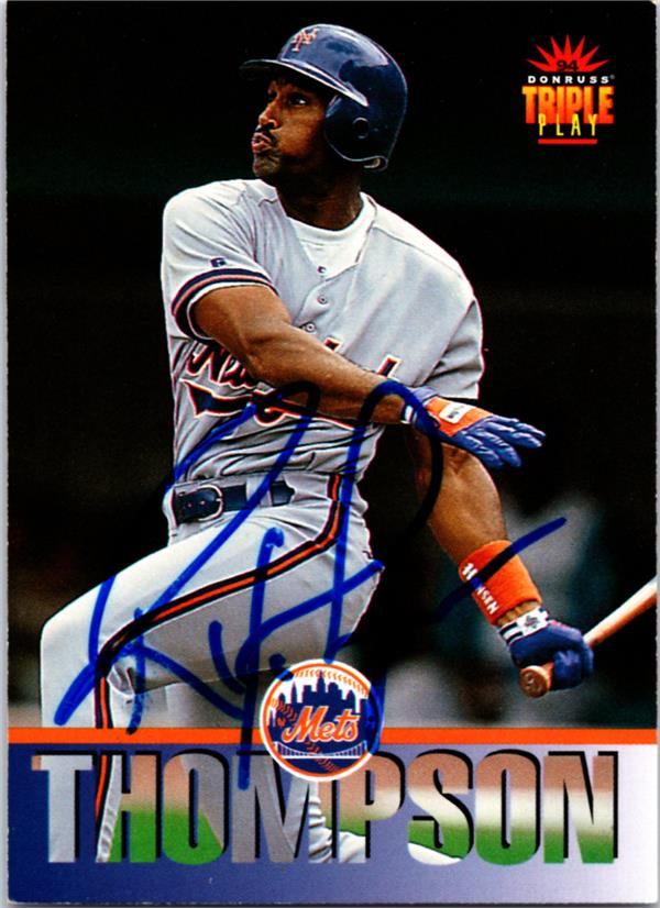 781836 Ryan Thompson Autographed Baseball Card -   York Mets 1994 Donruss Triple Play No.150