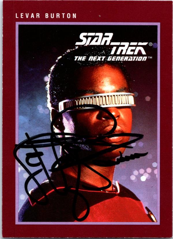 782442 Levar Burton Autographed Trading Card - Star Trek Next Generation 1991 Paramount No.138