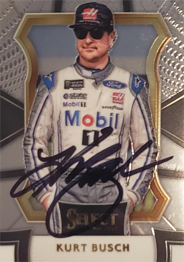 782482 Kurt Busch Autographed Trading Card - Auto Racing, Nascar, SC 2017 Panini Select No.18