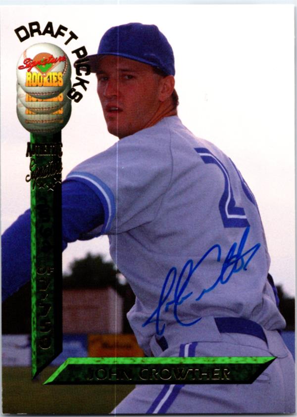 782561 Brent Crowther Autographed Baseball Card - Toronto Blue Jays 1994 Signature Rookies No.53