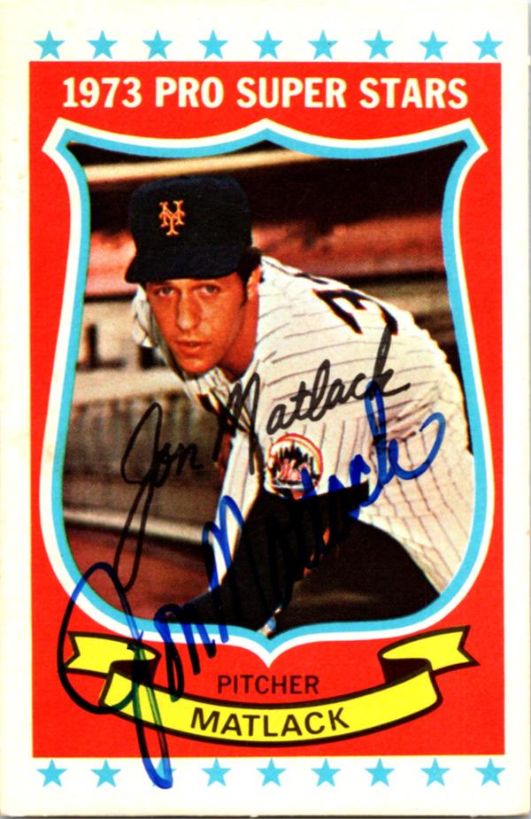 782859 Jon Matlack Autographed Baseball Card -   York Mets 1973 Kellogs Pro Super Stars No.12