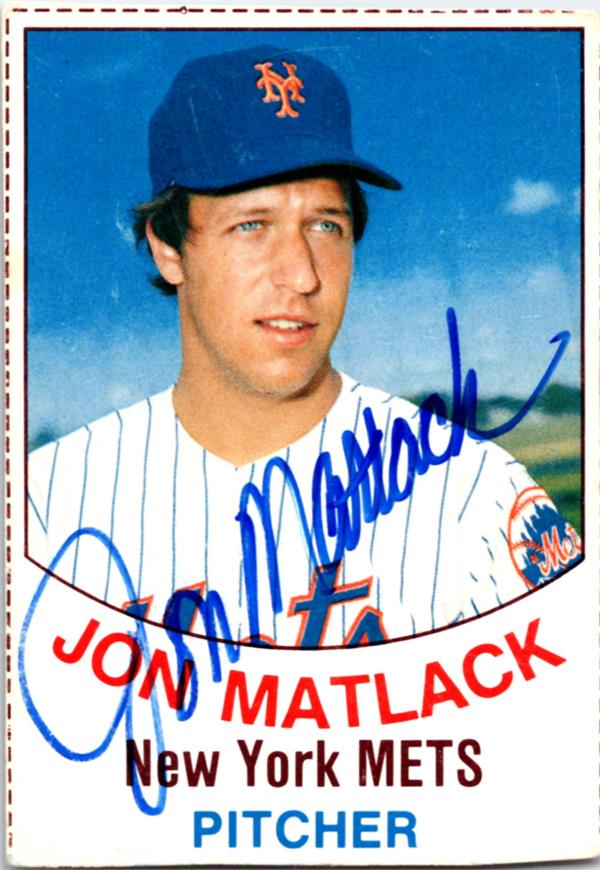 782862 Jon Matlack Autographed Baseball Card -   York Mets 1977 Hostess Mini No.114