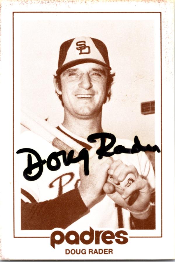 782989 Doug Rader Autographed Baseball Card - San Diego Padres 1977 Special Events Team No.DR