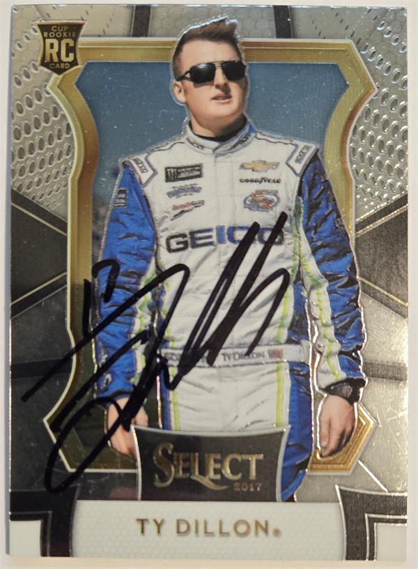 793854 Ty Dillon Autographed Trading Card - Nascar, Auto Racing, SC 2017 Panini Select No.21