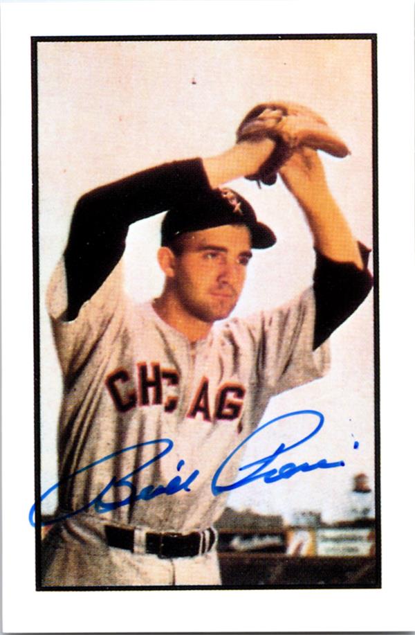 793943 Billy Pierce Autographed Baseball Card - Chicago White Sox 1983 1953 Bowman Reprint No.73
