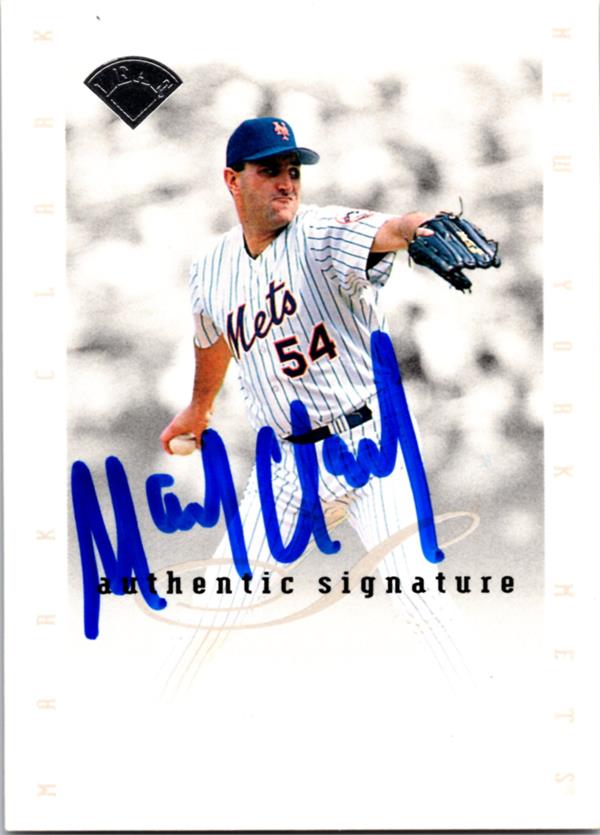 794179 Mark Clark Autographed Baseball Card -   York Mets 1996 Leaf No.54