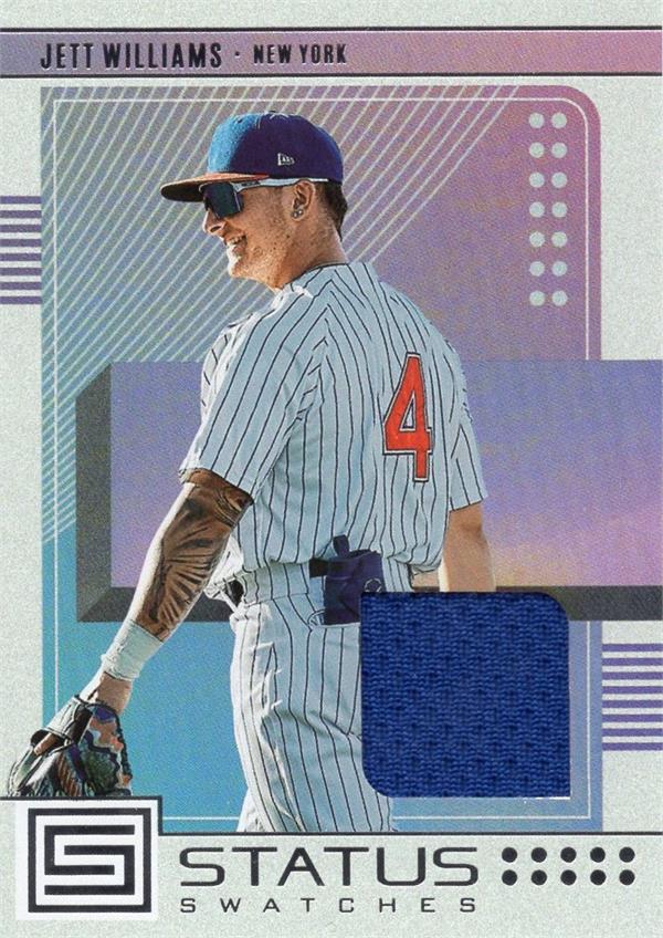 794313 Jett Williams Player Worn Jersey Patch Baseball Card -   York Mets 2023 Panini Chronicles Status Rookie No.SSJW