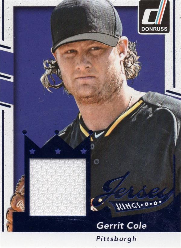 736796 Gerrit Cole Player Worn Jersey Patch Baseball Card - Pittsburgh Pirates 2016 Donruss Jersey Kings No.JKGC