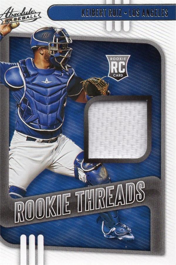 736805 Keibert Ruiz Player Worn Jersey Patch Baseball Card - Dodgers, Nationals 2021 Panini Absolute Rookie Threads No.RTKR