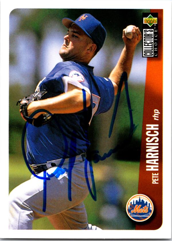 736968 Pete Harnisch Autographed Baseball Card -   York Mets 1996 Upper Deck No.624
