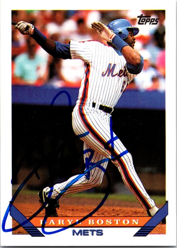 737039 Daryl Boston Autographed Baseball Card -   York Mets 1993 Topps No.399