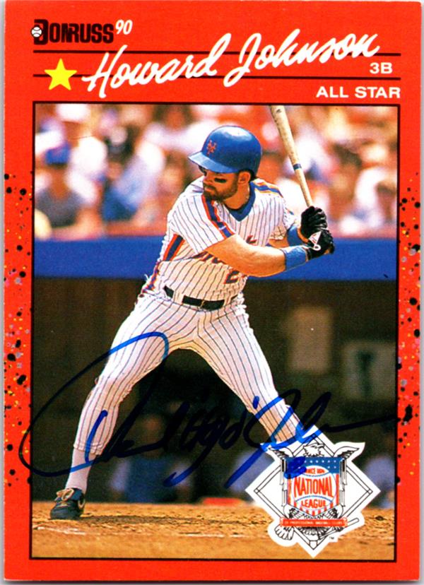 737113 Howard Johnson Autographed Baseball Card -   York Mets 1990 Donruss No.654