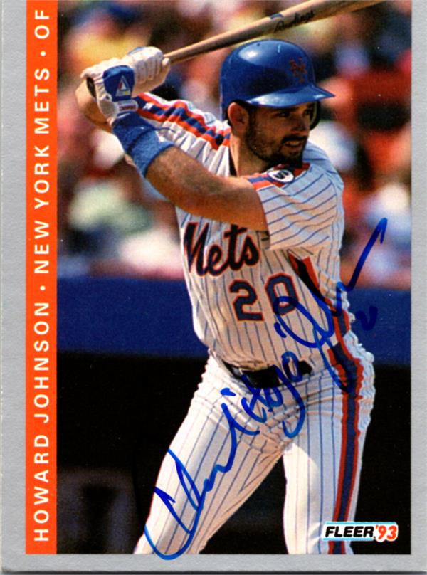 737114 Howard Johnson Autographed Baseball Card -   York Mets 1993 Fleer No.89