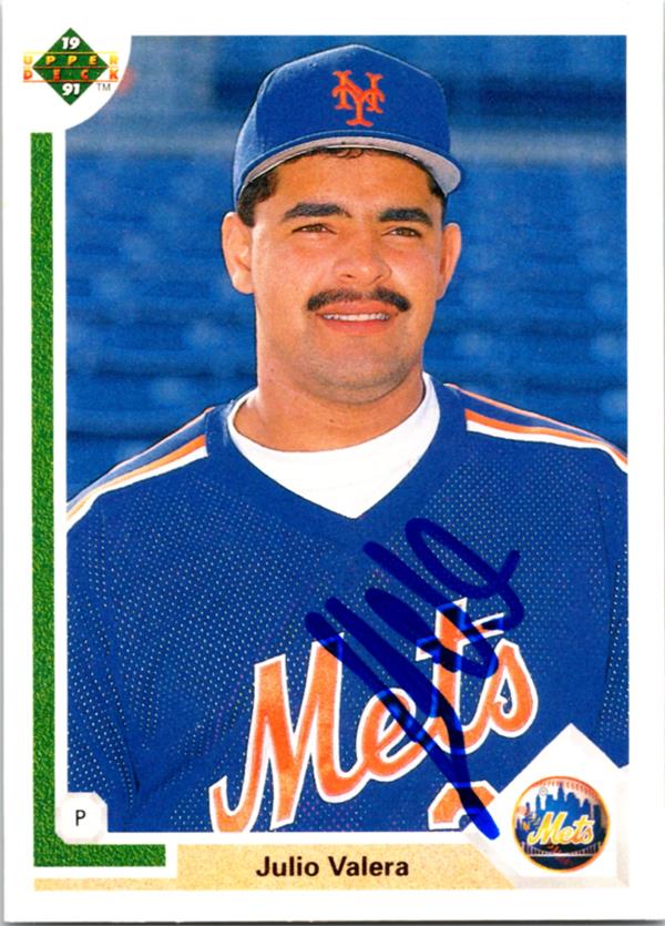737143 Julio Valera Autographed Baseball Card -   York Mets 1991 Upper Deck No.534