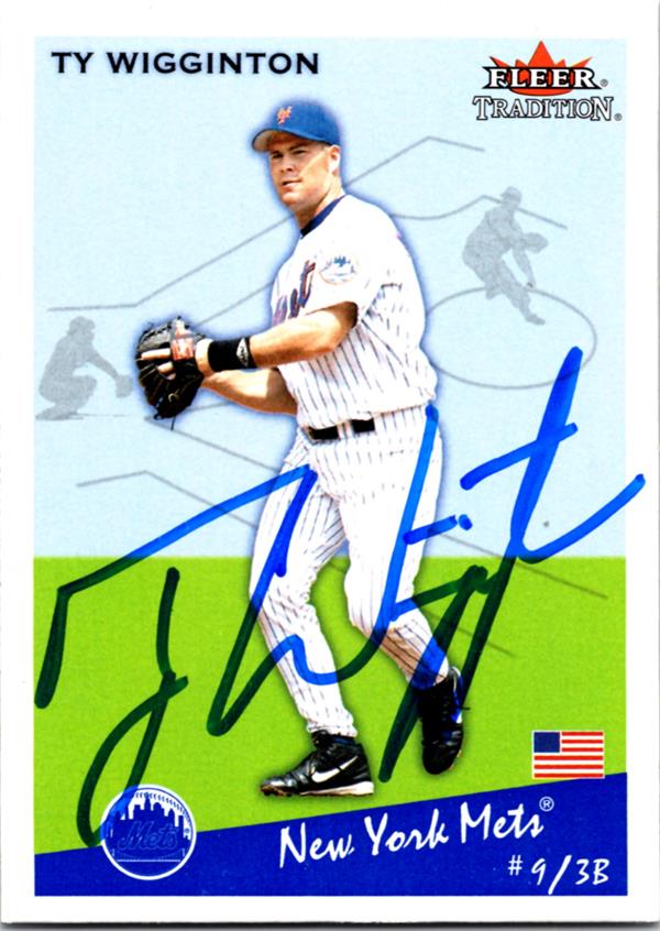 736840 Ty Wigginton Autographed Baseball Card -   York Mets 2002 Fleer Tradition No.U169