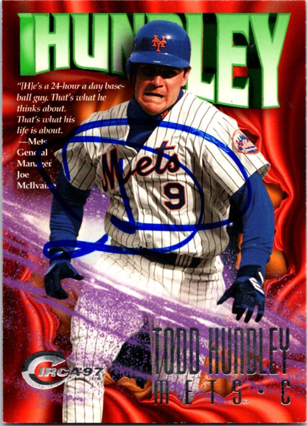 736962 Todd Hundley Autographed Baseball Card -   York Mets 1997 Circa No.366
