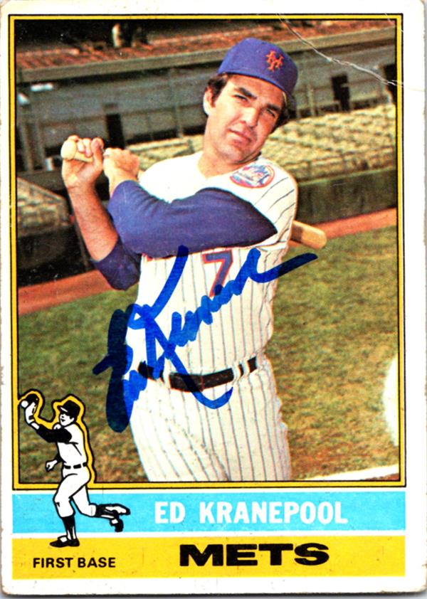 737180 Ed Kranepool Autographed Baseball Card -   York Mets 1976 Topps No.314