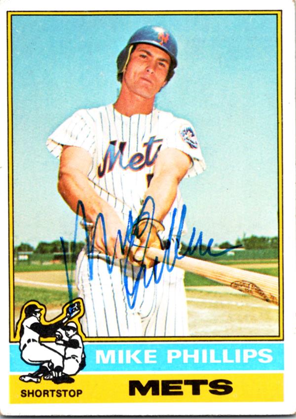 737378 Mike Phillips Autographed Baseball Card -   York Mets 1976 Topps No.93
