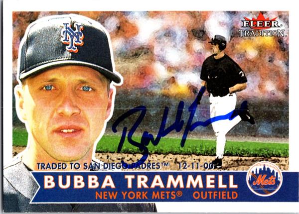 737035 Bubba Trammell Autographed Baseball Card -   York Mets 2001 Fleer Tradition No.344