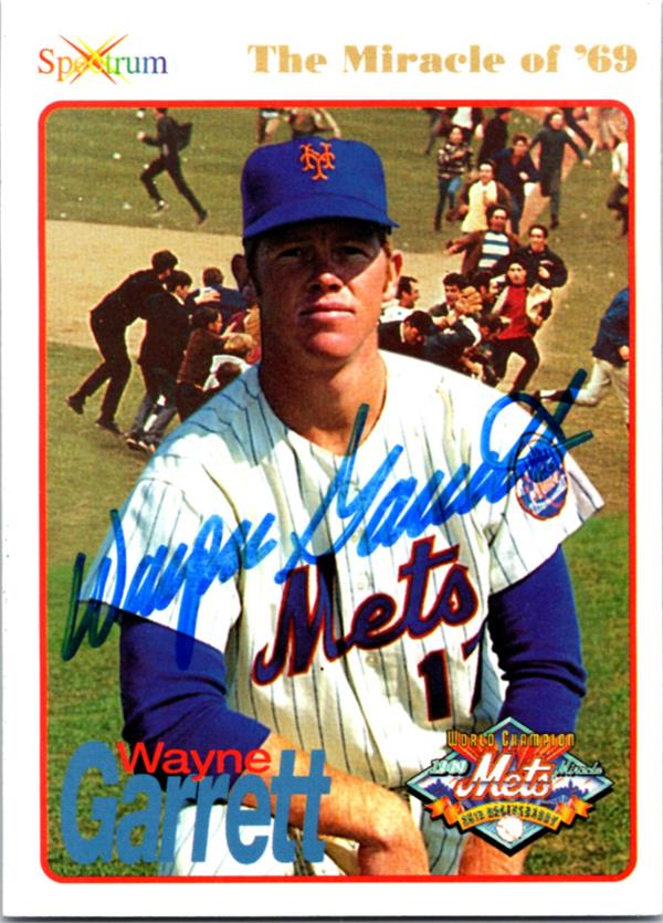 737086 Wayne Garrett Autographed Baseball Card -   York Mets 1994 Spectrum Miracle No.23