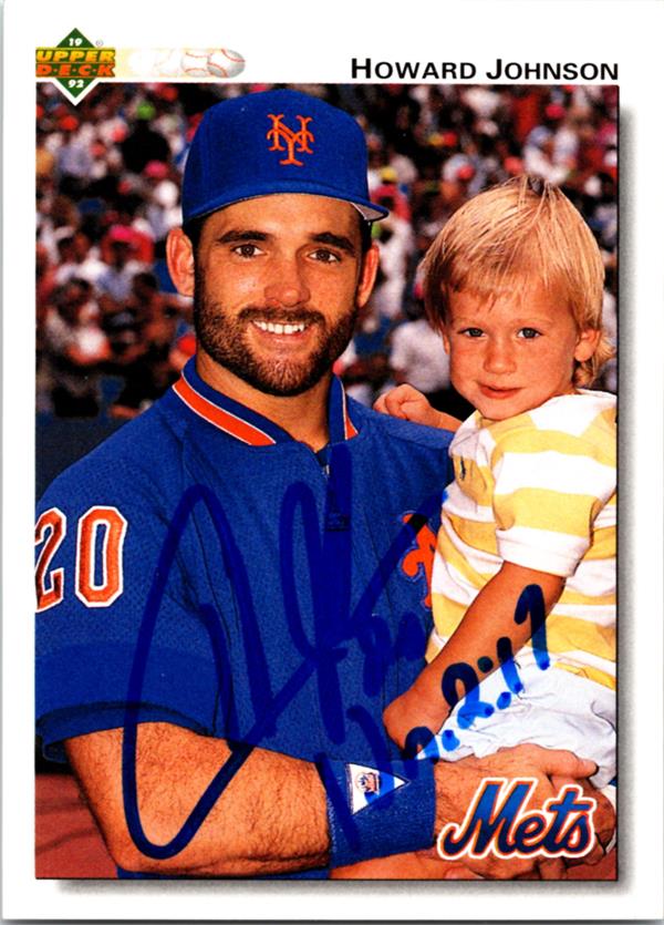 737136 Howard Johnson Autographed Baseball Card -   York Mets 1992 Upper Deck No.256