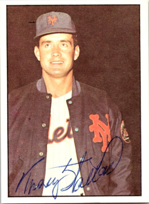 737192 Tracy Stallard Autographed Baseball Card -   York Mets 1976 SSPC No.36
