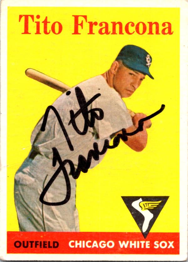 737269 Tito Francona Autographed Baseball Card - Chicago White Sox 1958 Topps No.316