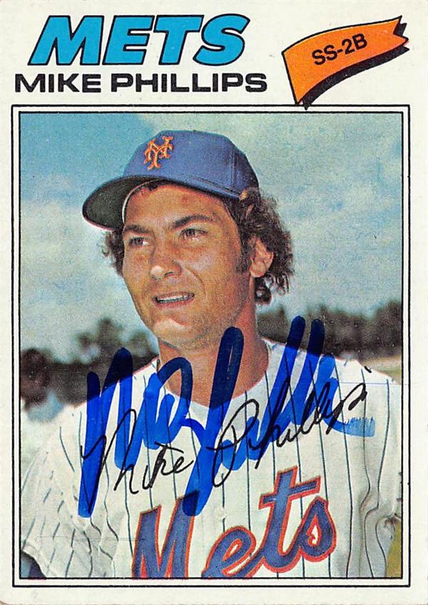 737379 Mike Phillips Autographed Baseball Card -   York Mets 1977 Topps No.352