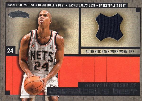 737470 Richard Jefferson Player Worn Jersey Patch Basketball Card - Jersey Nets 2002 Fleer Showcase No.24
