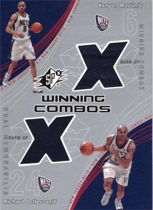 737484 Richard Jefferson & Kenyon Martin Player Worn Jersey Patch Basketball Card - Jersey Nets 2002 Upper Deck Winning Combos No.KMRJ