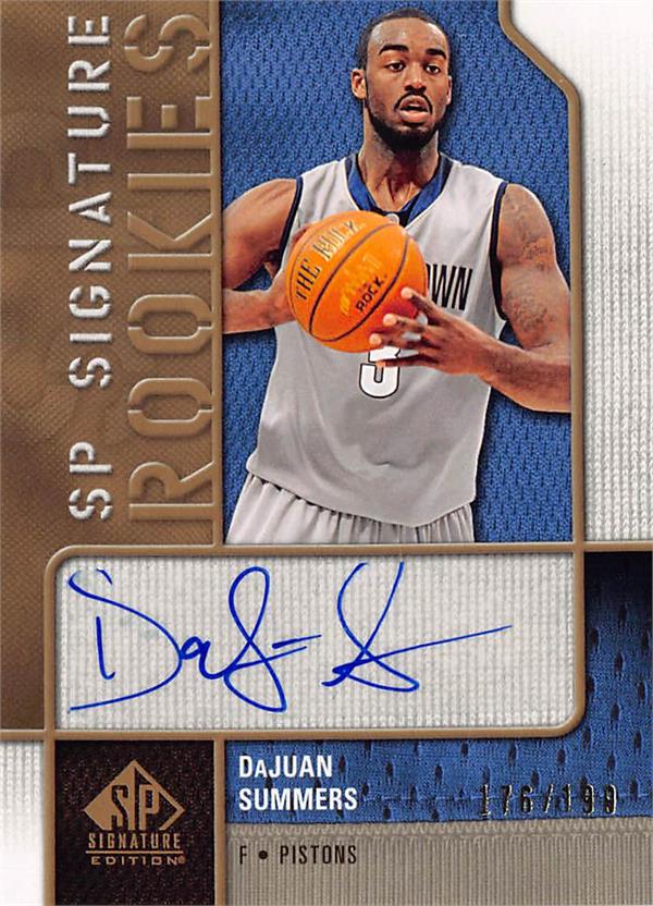 737490 Dajuan Summers Autographed Basketball Card - Georgetown Hoyas 2009 Upper Deck Rookies No.RDS