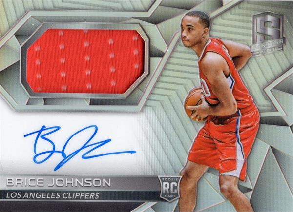 737504 Brice Johnson Autographed Player Worn Jersey Patch Basketball Card - Los Angeles Clippers 2017 Panini Spectra Rookie No.128